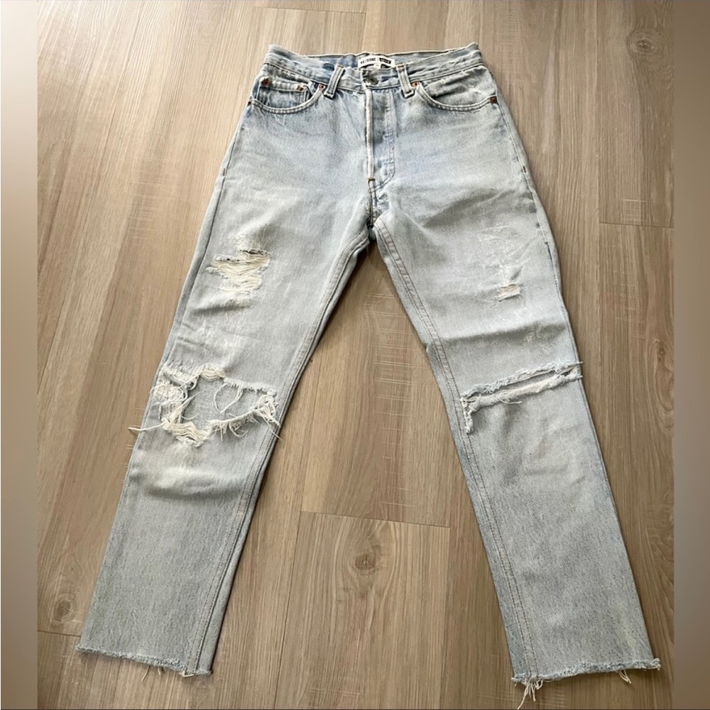 Redone vintage levi’s 501 high rise cropped